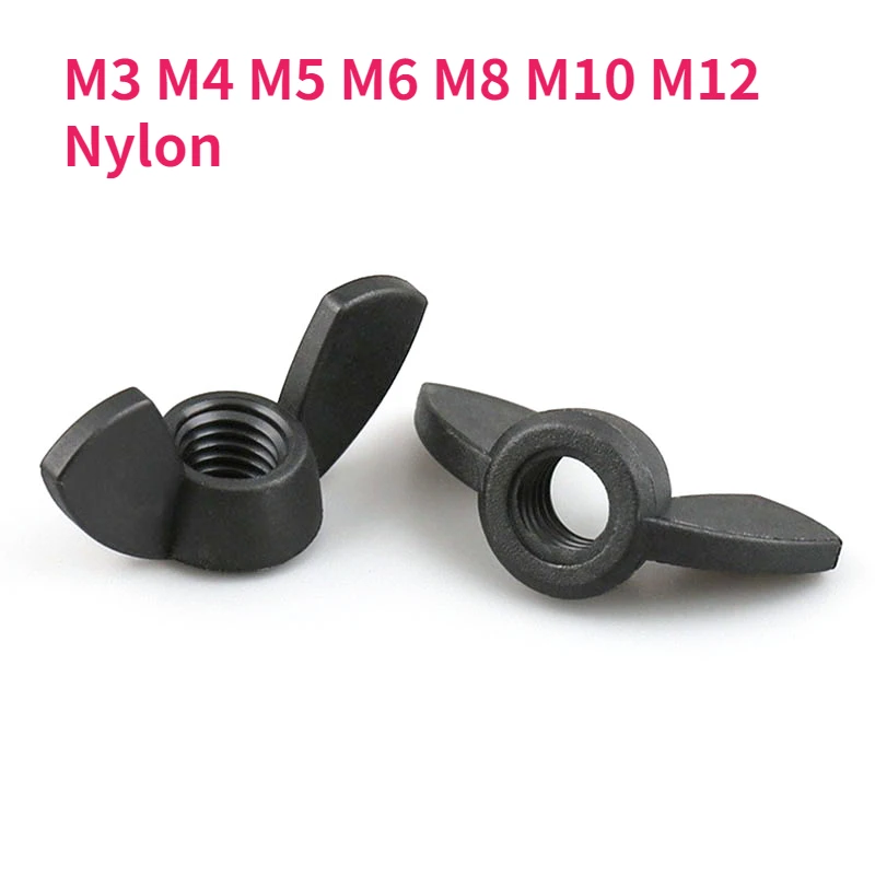 

M3 M4 M5 M6 M8 M10 M12 Nylon Butterfly Nuts Plastic Wing Nut Hand Tighten Nut