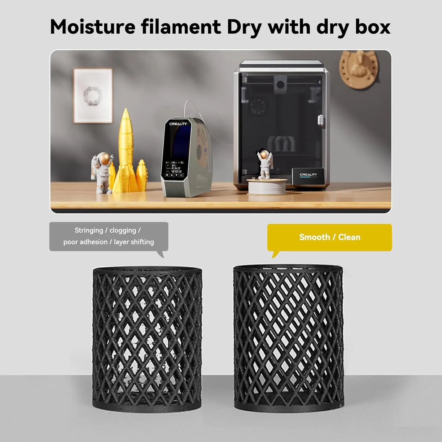 جديد Creality Space Pi صندوق مجفف خيوط ترقية خيوط تخزين ديهيدراتور 1 كجم طابعة ثلاثية الأبعاد صندوق مجفف خيوط تخزين حامل