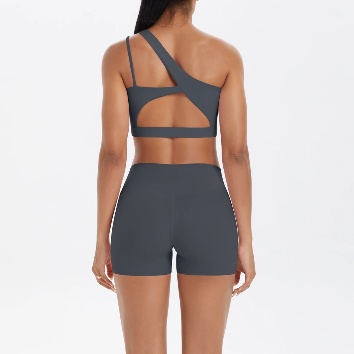 Yoga Anzug Sport Set Gym Sport Crop Tops Einfarbig Nylon Yoga Bh Laufen Radfahren Sport Gym Workout Yoga Shorts – Detail 27