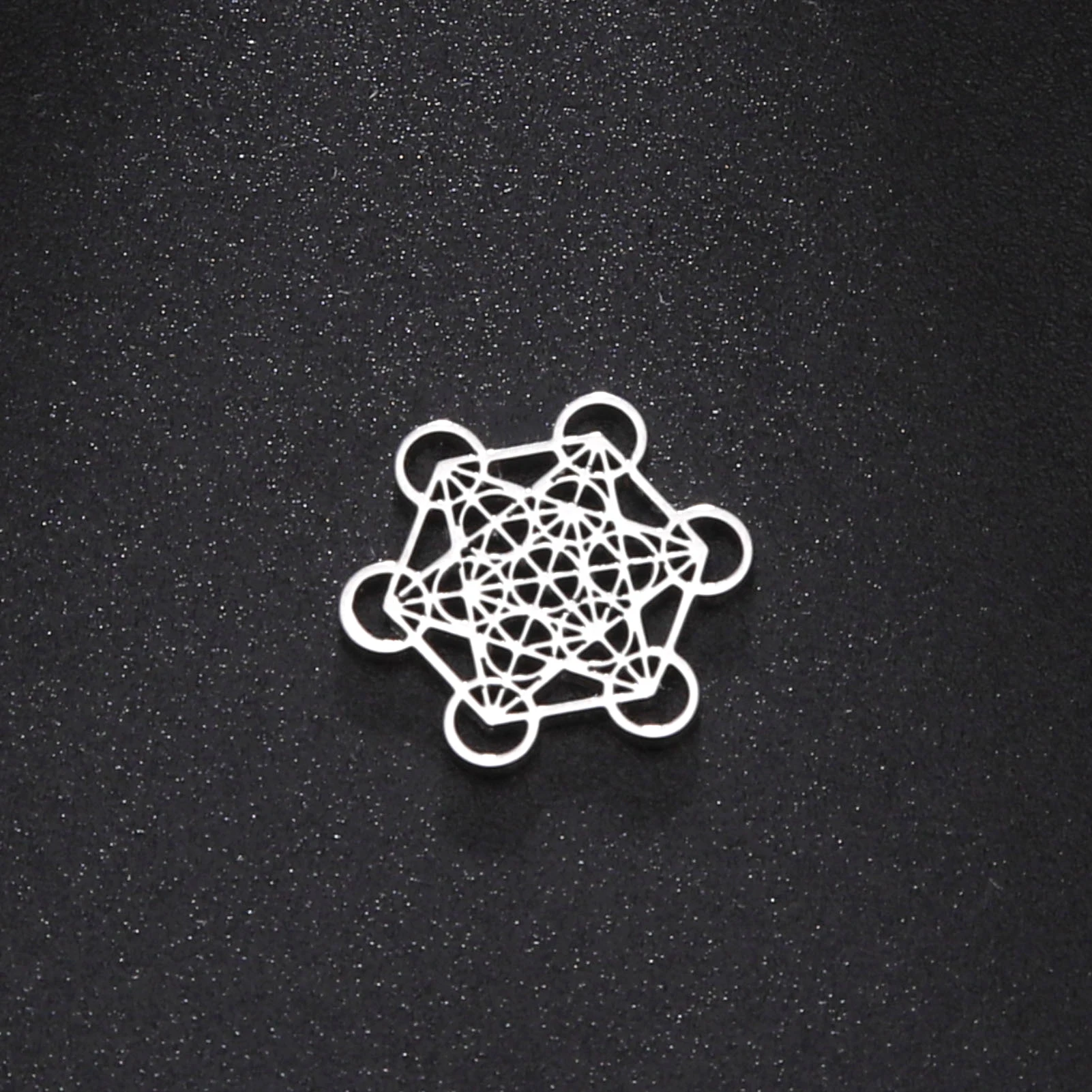 Skyrim Archangel Metatron Cube Charms for Necklace Earring Jewelry Making Stainless Steel Sacred Geometry Amulet DIY Pendants