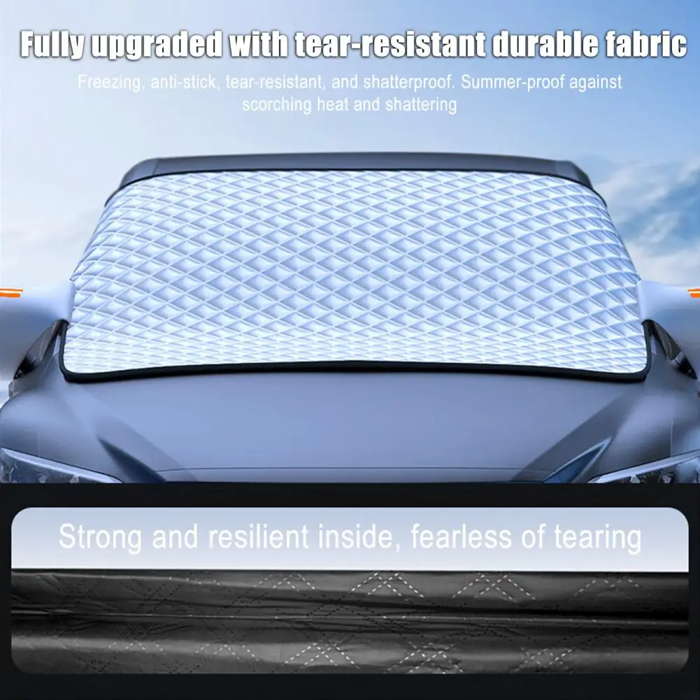 Magnetic Windshield Snow Cover Thickened Half-Cover For Frost & Snow Protection Universal Winter Car Windshield Guard For Most