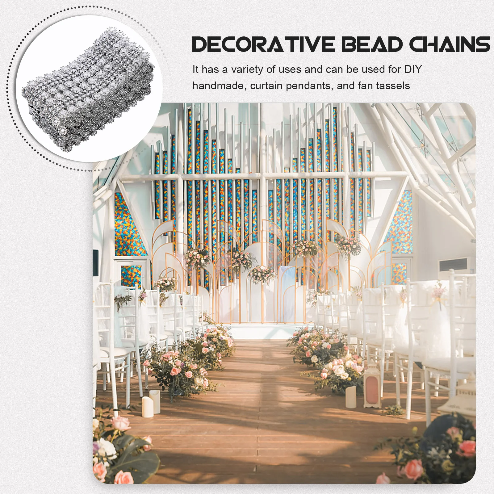 

4Pcs Premium Sunflower-Shaped Bead Trim for DIY Costume Home Decor Mantel Garland Craft Projects Cuttable Decorative Clothes