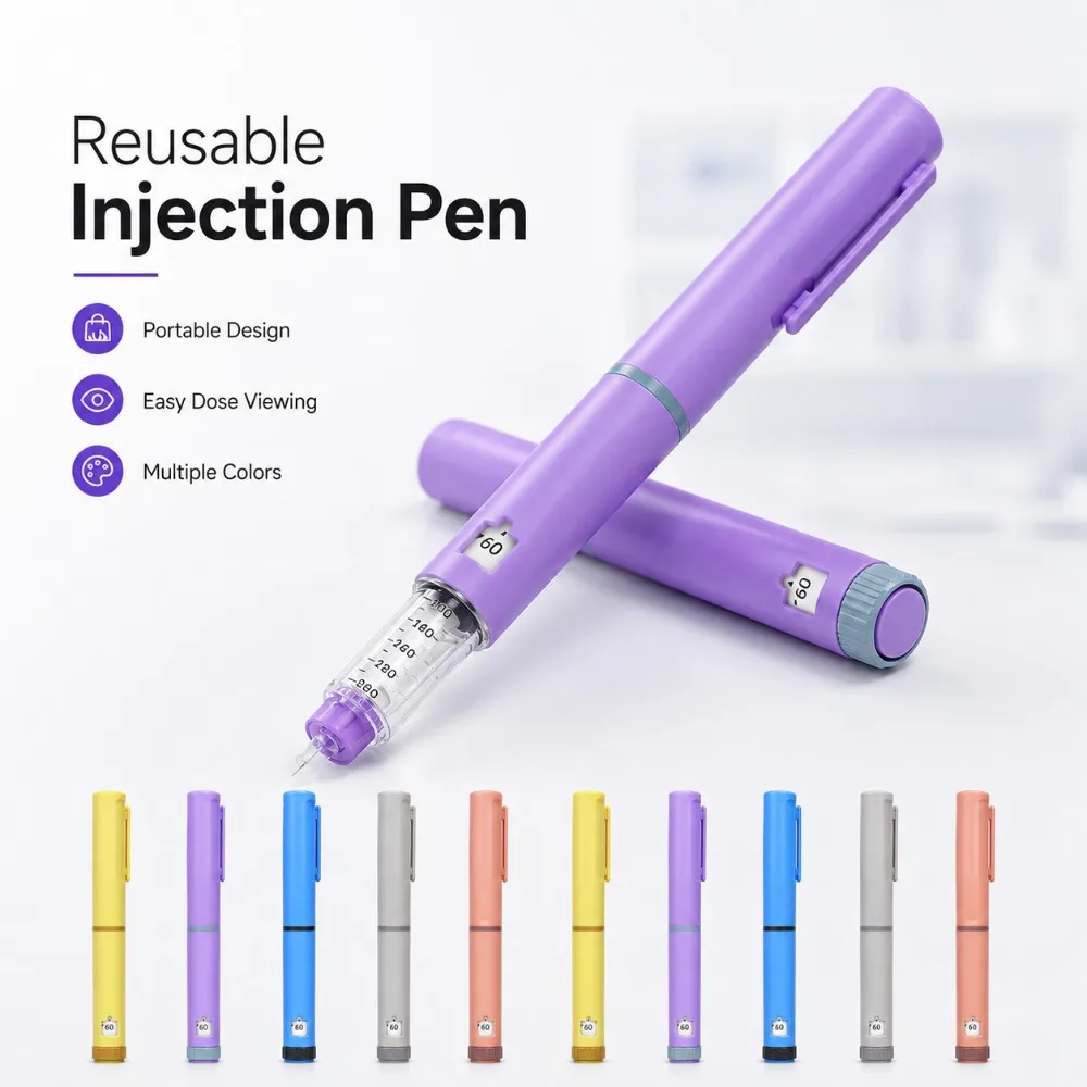 Reusable 60IU Plastic Injection Pen With Protable Case Peptide Pen Magic Pen Tattoo Pen for 3ml Cartridge Magic penTattoo Pen