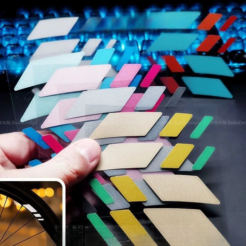 Reflektierende Rhombus-Vinyl-Aufkleber, wasserdicht, abnehmbar, Sicherheitsaufkleber, passend für Fahrradrahmen, Rad, Helm, Dekoration