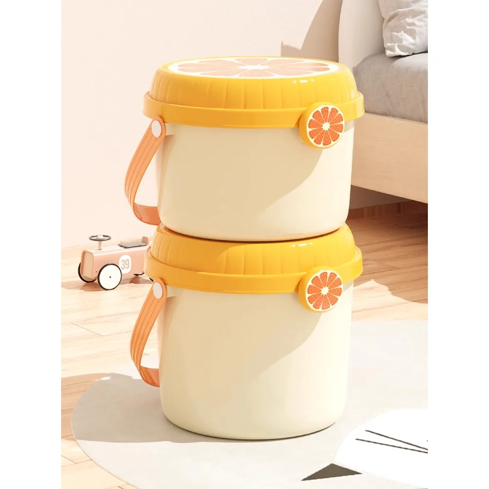 Cartoon toy storage box for household dolls with lids, building blocks, dolls, storage buckets, artifacts