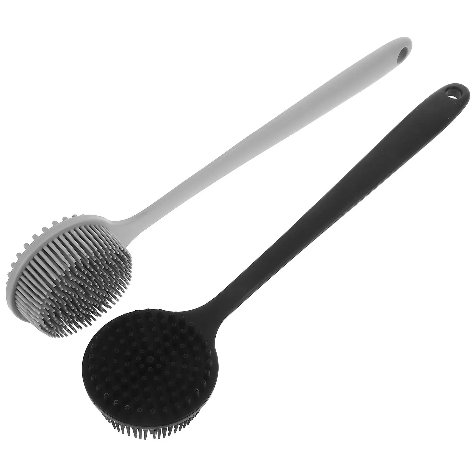 

2Pcs Silicone Back Bath Brush Long Handle Body Scrubber Exfoliating Shower Scrubber Massage Cleaning Accessories