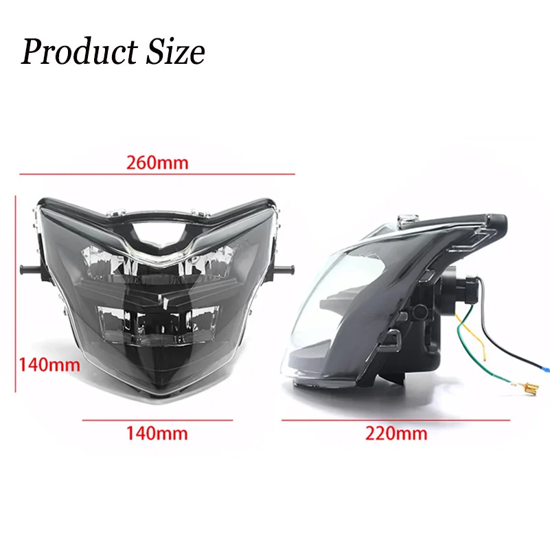 Motorcycle LED Headlight Transparent Front Lamp Head Light Lamp Socket For YAMAHA LC135 V2 V6