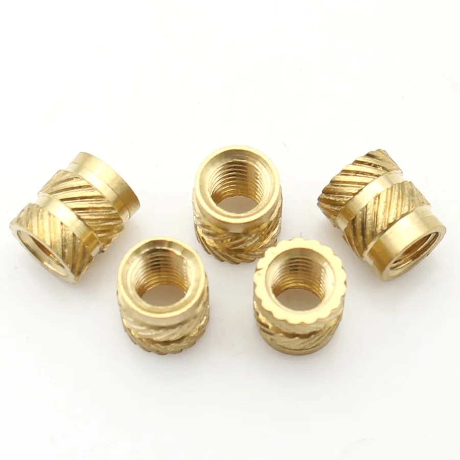 10-50pcs M2 M3 M4 M5 M6 M8 Brass Heat-Set Insert Nuts Knurled Through-Hole Threaded Embedded for Plastic Parts length 2-12mm