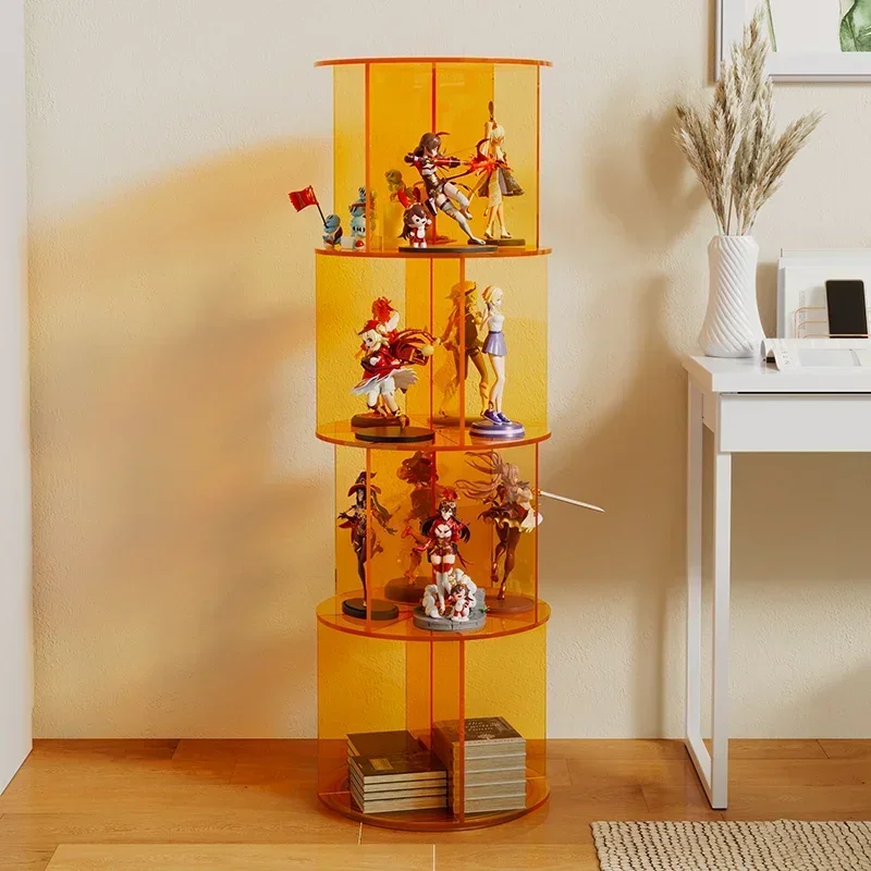 360-Degree rotating bookshelf shoe bag display multi-layer figure