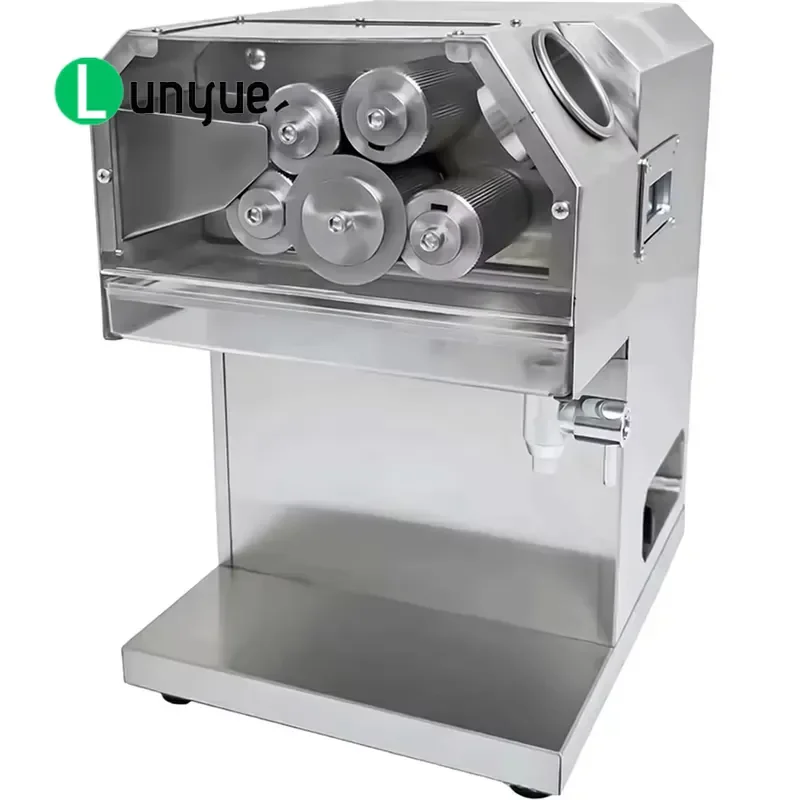 Commercial Automatic Sugarcane Press 5 Roll Stainless Steel Motor Fruit Juicer High Yield 0.75kw 220v 110v For Juice Shop