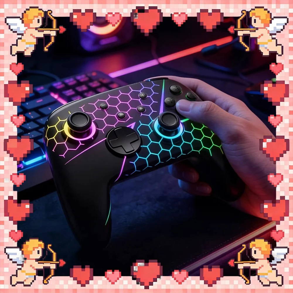 

FUNLAB YS11 Game Handle Hall Rocker Flowing Light Pattern Model Esports Handle Firefly EX RGB Chip Double Back Key Design Gifts