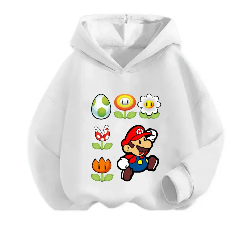 

Cute Super Mario Kids' Clothes for Girls Boys Warm and Comfortable Pullover Hoodies for Autumn and Winter Pullover Hoodies
