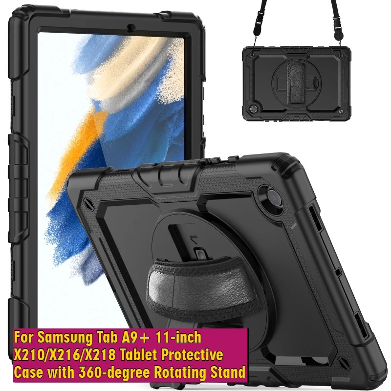 

Защитный чехол для планшета Samsung Tab A9 + 11 дюймов X210/X216/X218 с вращающейся на 360 градусов подставкой