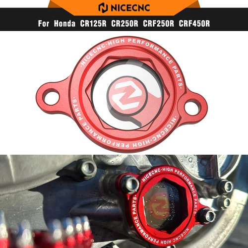NICECNC tapa transparente de filtro de aceite de motor para Honda CRF250R CRF250RX CRF450R CRF450RWE CRF450X CRF450RX CRF450L CRF450RL