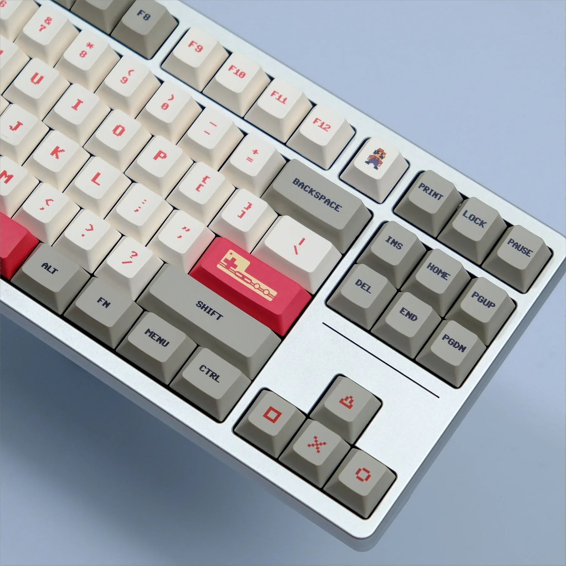 PBT material sublimation keycap red and white machine original height 61/68/75/98