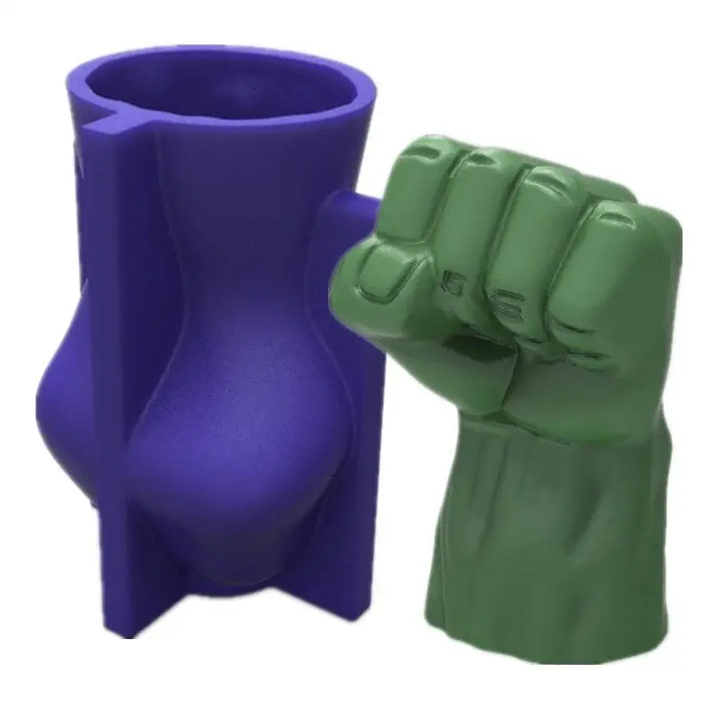 1 Stück 3D Große Faust Silikonform Ton Gips Kerzenform Handgemachte Seifenform für Heimdekoration