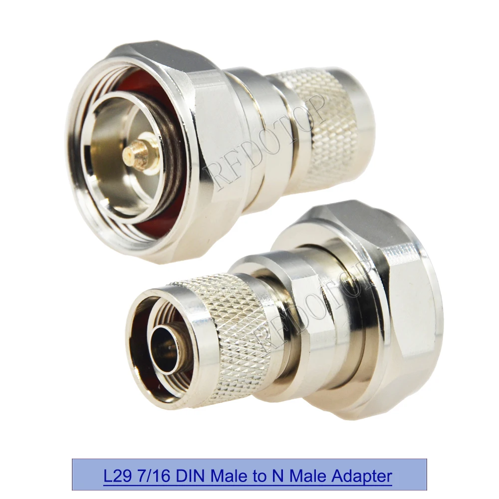 1 Uds L29 7/16 DIN a N adaptador recto macho/hembra conector Coaxial RF latón chapado en oro alta calidad 50ohm