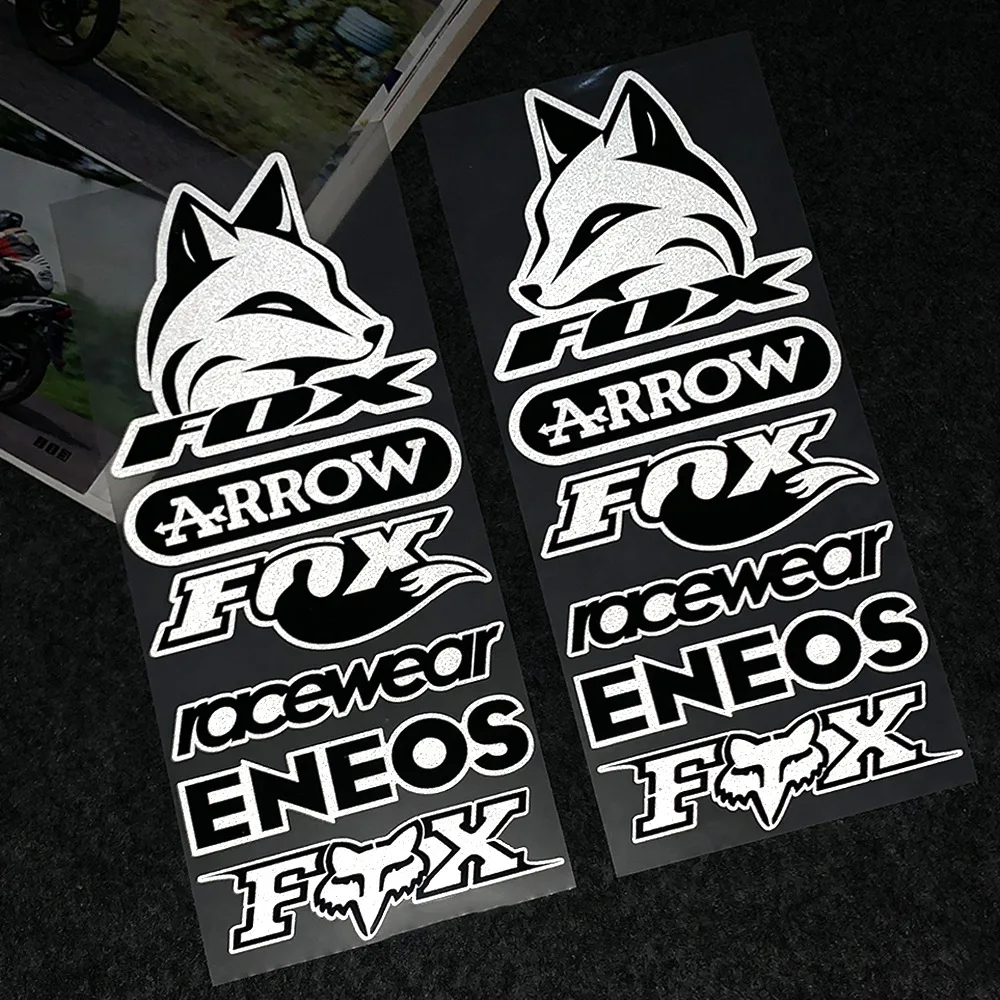 Reflective Fox Stickers Motorcycle Helmet Decal Electric Vehicle Body Side Waterproof Covering Scratches Laser Windshield