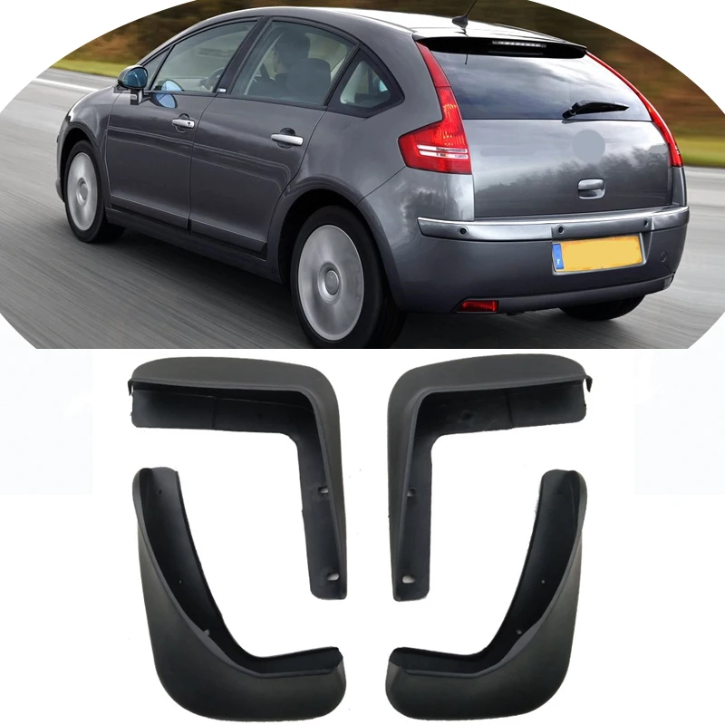 Set Car Mud Flaps For Citroen C4 1 2004-2010 Hatchback Mudflaps Splash Guards Mud Flap Mudguards Fender Front Rear 2005 2006