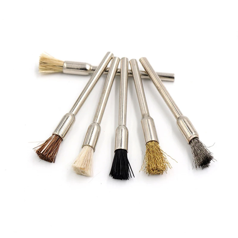

3mm Shank Brass Wire Metal Polishing Brush Pig/Horse/wool/copperizing/wire Brush Mini Brush For Electric Grinder Rotary Tools
