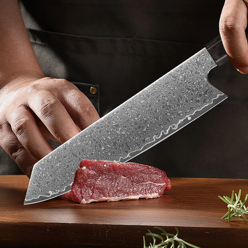 8 ″ VG10 Kiritsuke Knife 67 Layers Damascus Chef Knife Estaurant Splitter Carbon Steel Japanese Kitchen Knife With Ebony Handle