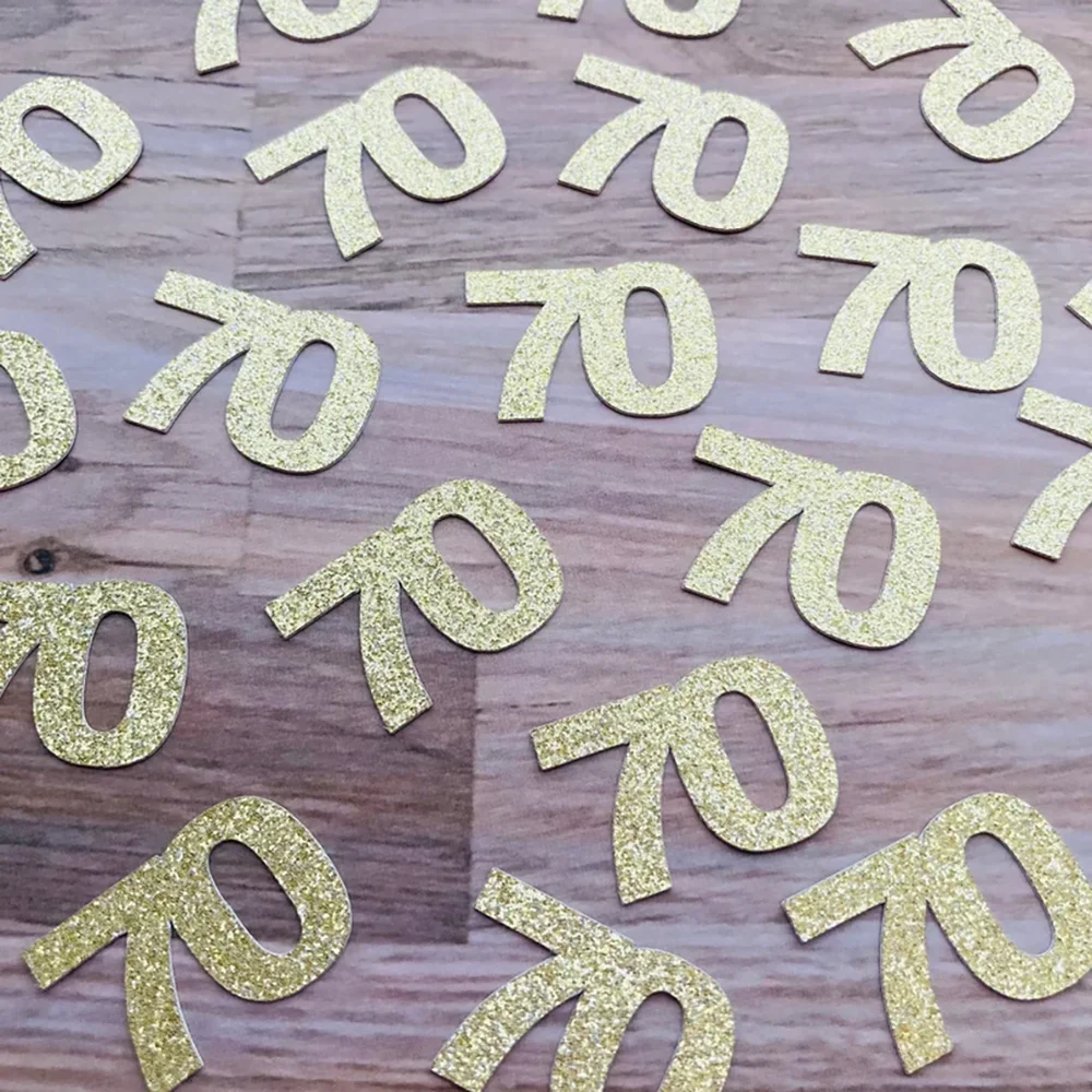 100 Stück Geburtstags-Konfetti für 30./40./50./60. Geburtstag Partydekoration Glitzer-Konfetti 70./80./90. Geburtstag Souvenir-Zubehör – Detail 6