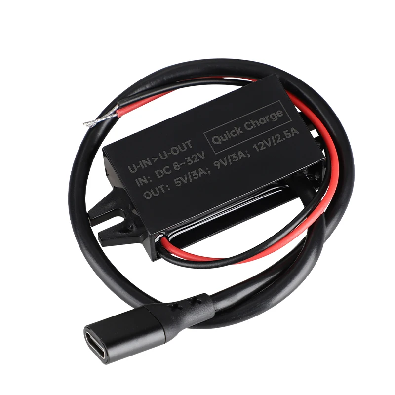 

8V-32V to 5V/9V/12V PD 30W Type-C Fast Charger Buck Module Car Power Converter Waterproof Modified Car Van Caravan Cruiser Bus