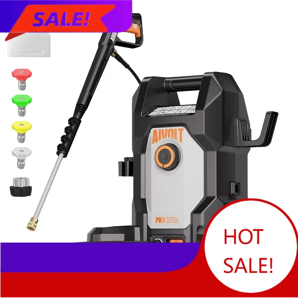 

Горячая распродажа: Мощная мойка высокого давления с давлением 5000 PSI, кабелем 36 футов, шлангом 25 футов, 4 насадками и пенной насадкой.