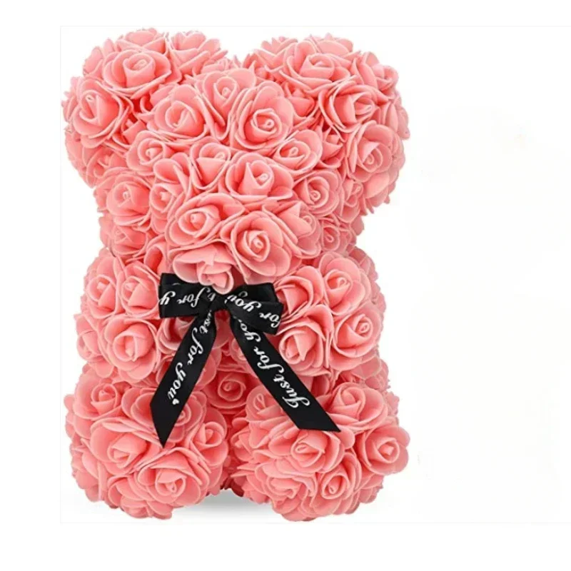 Artificial Flower Eternal Rose Teddy Bear for Mom Mother's Day Birthday Valentine's Day Anniversary Gifts & Decorations