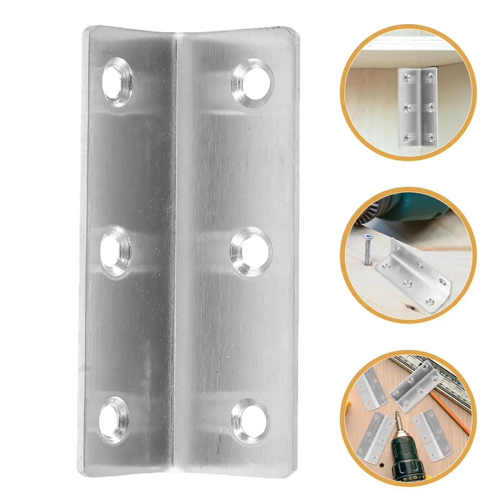 6 staffe angolari in acciaio inossidabile 27x100 L a forma di mensola per armadio Bretelle ad angolo retto Connettori hardware in legno e metallo piccoli