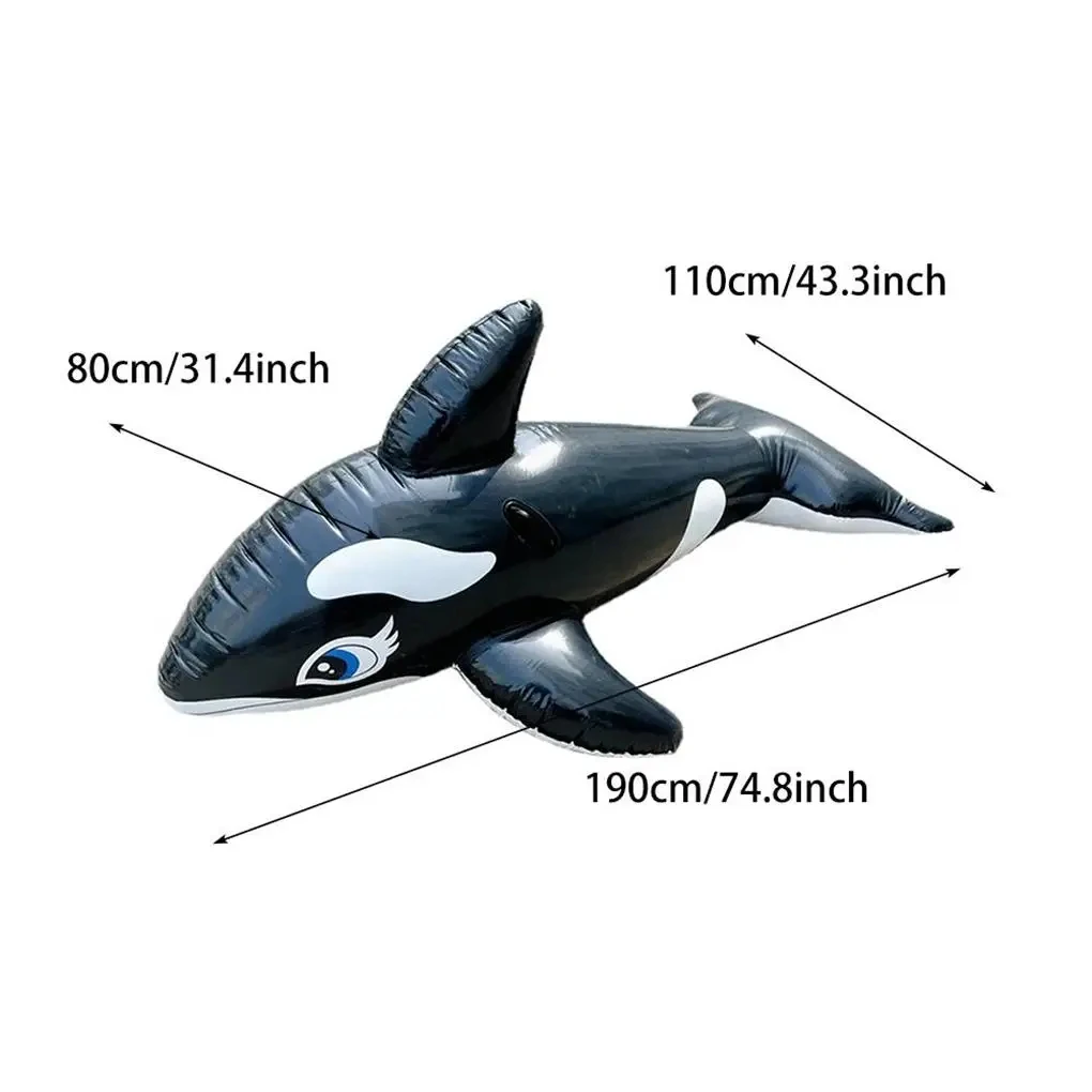 Giant Whale Inflatable Floating Bed Pool Swimming Ring Ride-on Boat Raft Water Seat Air Mattress for Beach Party Pool