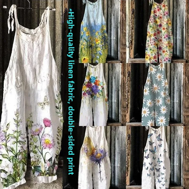 

Женские длинные брюки из смеси бамбукового льна с высокой талией и широкими штанинами с принтом Csole, летние женские цельные костюмы Faion