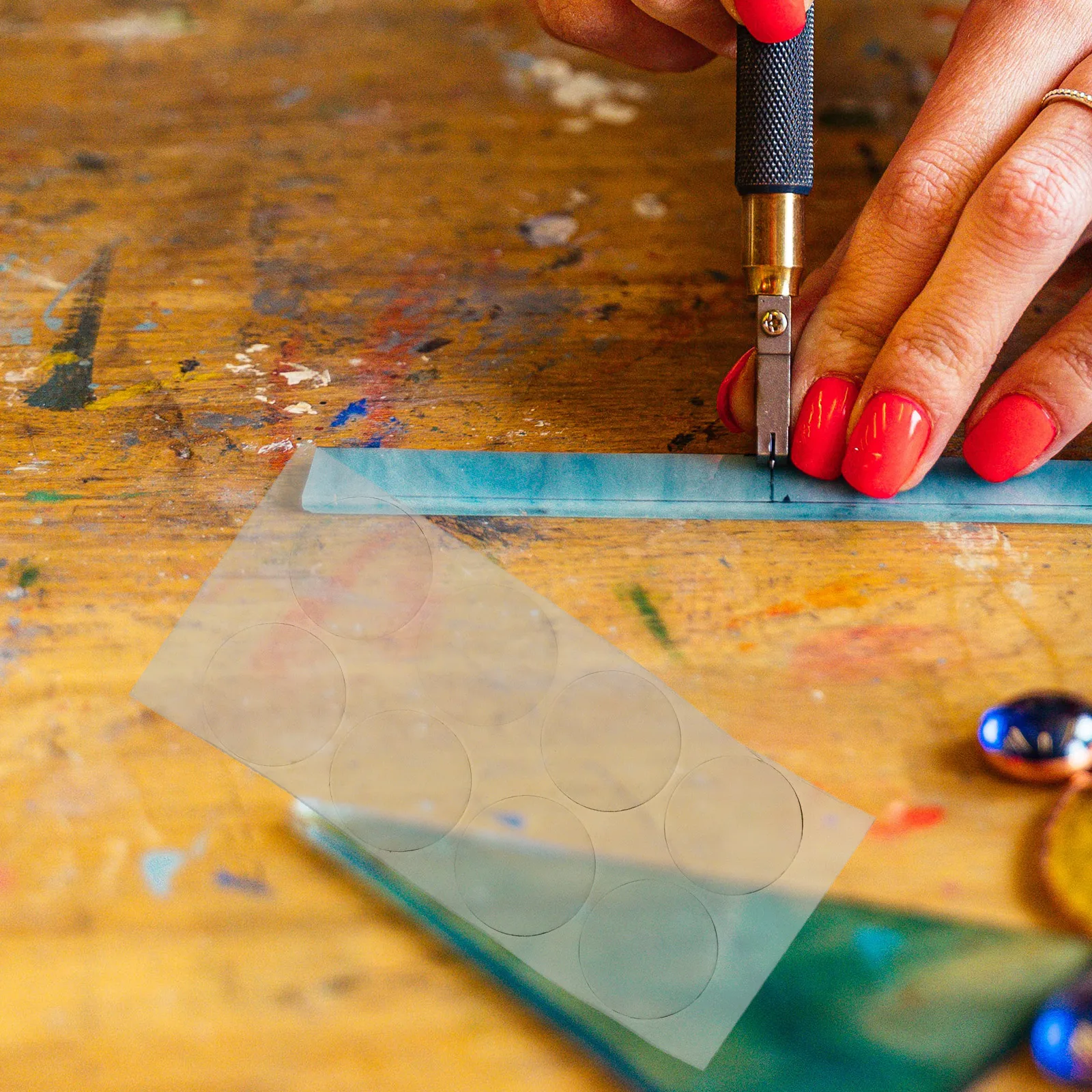 

80pcs Anti-Slip Pads Transparent Furniture Bumpers Clear Tabletop Spacers Glass Desk Protector Non-Slip Fixation Pads