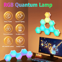 RGB Intelligent Hexagonal Wall Lamp Color-changing Ambient Night Light DYI Shape Music Rhythm Tuya APP Control For Game Bedroom