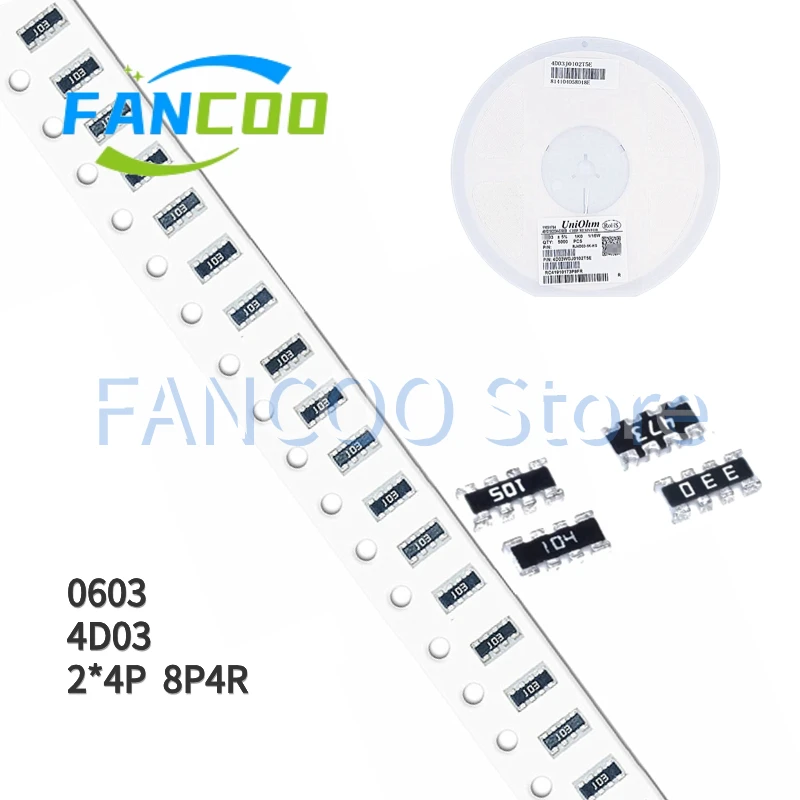 

100 шт. 0603x4 2*4P 0603*4 0603 8P4R J 5% 4D03 сетевой резистор 0R 1R 1.2R 1.5R 1R5 1.6R 1R6 2.2R 2R2 2.4R 2R 2.7R 3R 3.3R 3.6R
