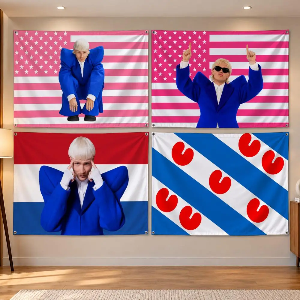 Singer J-Joost Klein Flags Banner Decor for Bedroom,Garden,Party,Club,Indoor Outdoor, Fan Gift