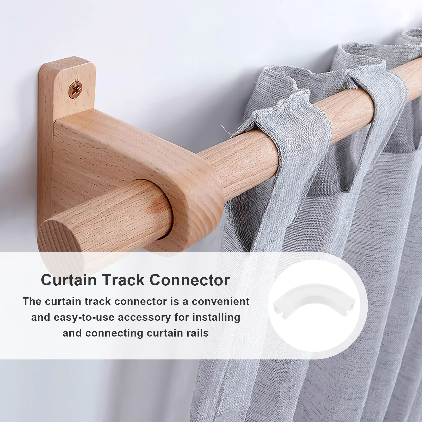 Plastic Curtain Track Connector Corner Rail Ceiling Track Joints for Curtain Rods Divider Replacement Accessories