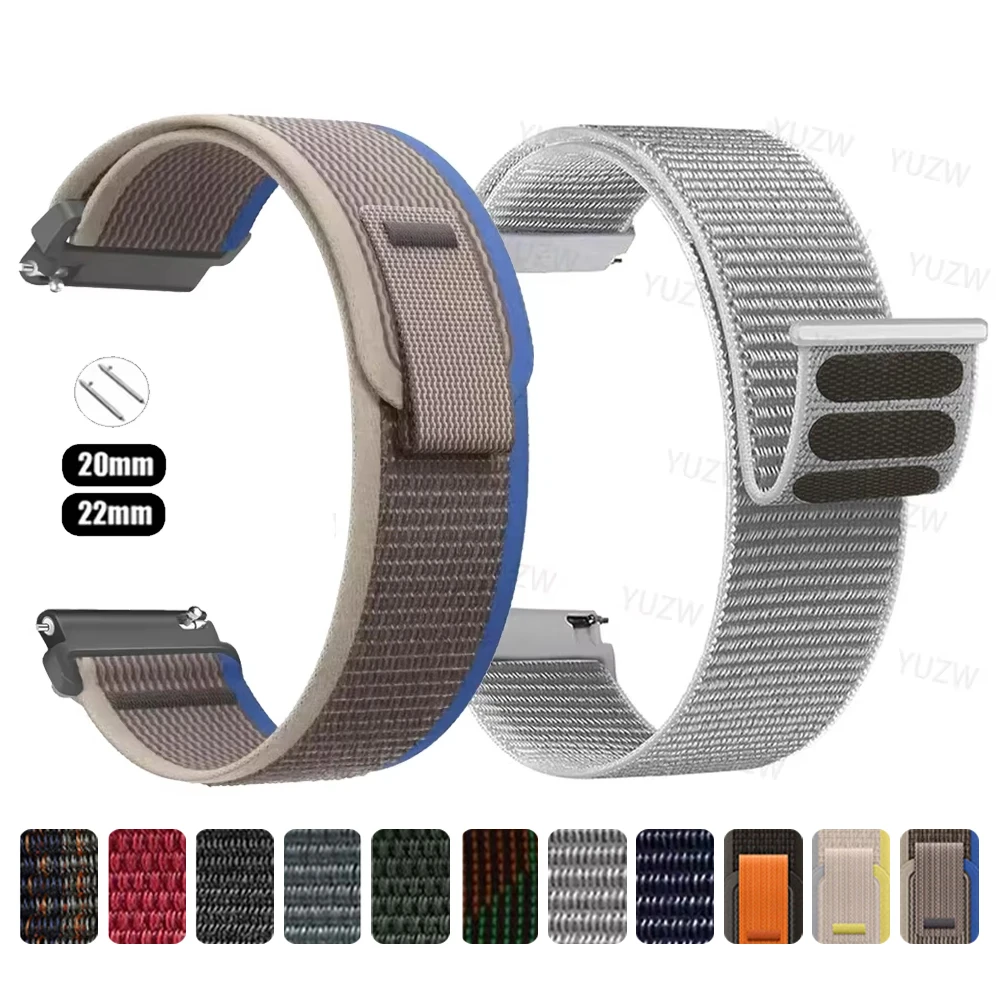 【セール中】Garmin Venu 3/2、Forerunner 570/265/255、Vivoactive 6/5対応 20mm/22mm ナイロンループ リストストラップ (クイックリリース式)