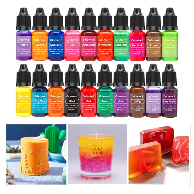 20 Colors Candle Dyes Pigment Aromatherapy Liquid Colorant Pigment DIY Candle Mold Soap Coloring Handmade Crafts Resin Pigment