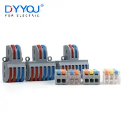 Mini Fast Splicing Wire Connector Universal Cable Connector Push-in Conductor Lever Crimp Terminal Block SPL Butt Connectors