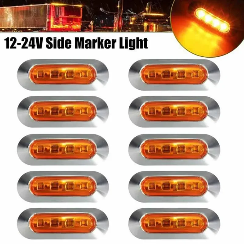 

2PCS LED Side Marker Indicator Light Front Rear Tail Clearance Signal Lamp DC 12V-24V Light for Bus Truck Lorry Trailer Boat Car