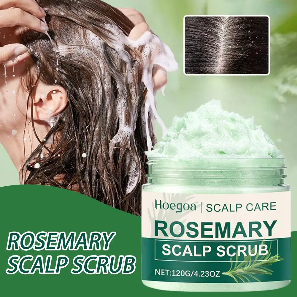 

Rosemary Scalp Exfoliaton Scrub 2-IN-1 Scalp Hair Treatment Deep Cleansing Refreshing Oil Control Nourishing The Scalp 120g