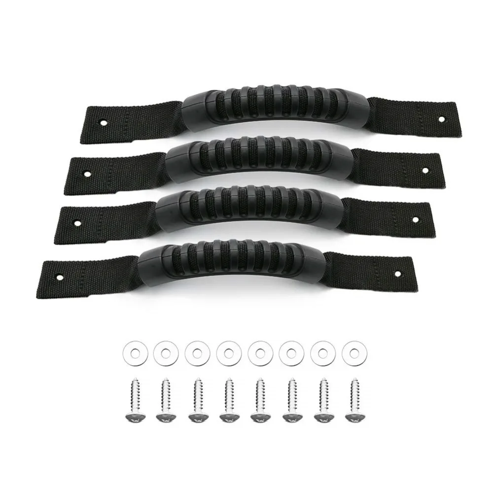 1/2/4 Pcs Plastic Handle Kayak Canoe Woven Strap Additional Handle Strap With Screws for Kayaks Suitcase Luggage image 4