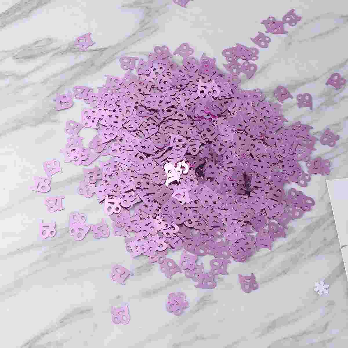 600PC Monochrome Digital Birthday Confetti Party Happy Throwing Sequins Age 18 for Festival Party Decoration (Golden)