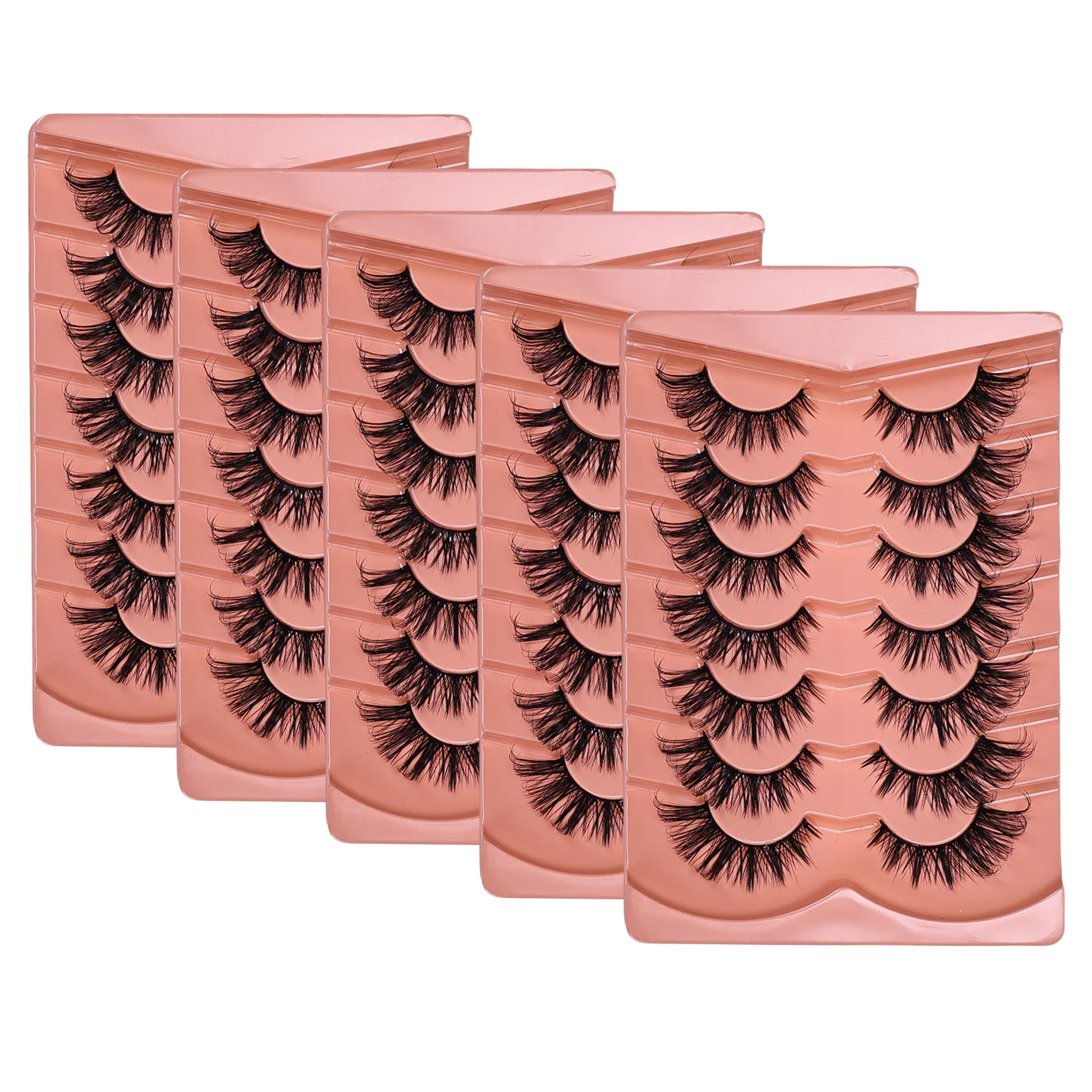 21 คู่/35 คู่ CAT EYE ขนตาปลอม 5D Wispy CROSS Manga Eyelash มาสคาร่านุ่มธรรมชาติ Eyelash EXTENSION แต่งหน้า