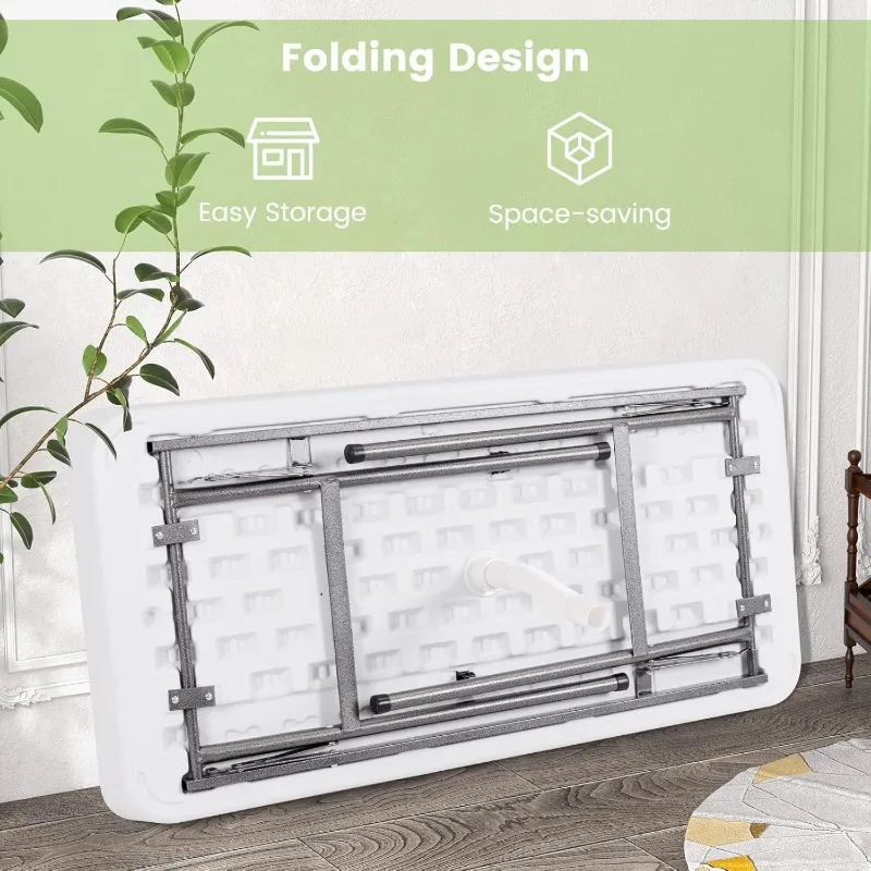 Folding Ice Table with Drain,4ft Portable Cooler with Removable Skirt,No Assembly,Fill And Chill Table for Food Drink Beverage 3