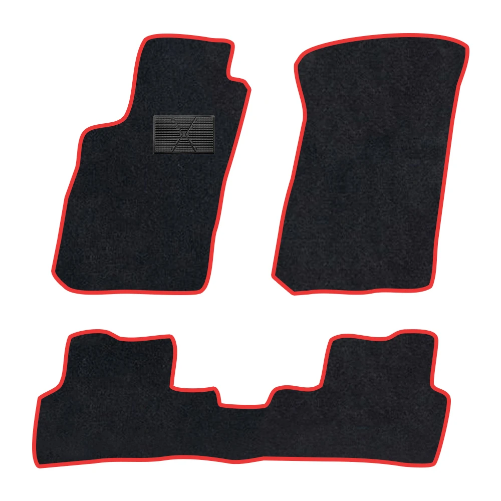 

Car Floor Mat For Chevrolet aveo Sonic 2012–2020 T300 Holden Barina Polyester suede Anti Slip black Backing red Binding Trim E