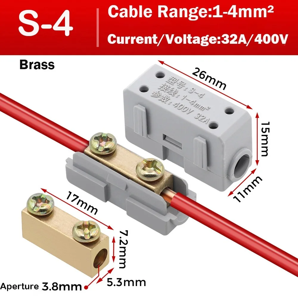 Electrical Connectors Spliceable High Power Splitter Brass Reusable Quick Terminal Block Wire Connector Electrical