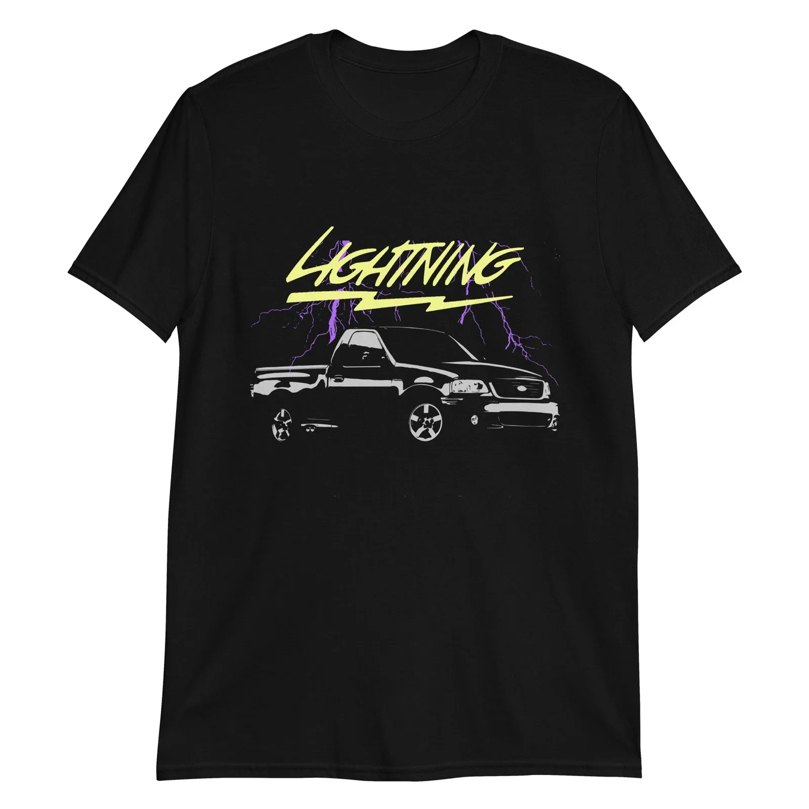 Retro Old School Car Graphic F150 Lightning Pickup Truck Show Meet - T-Shirt