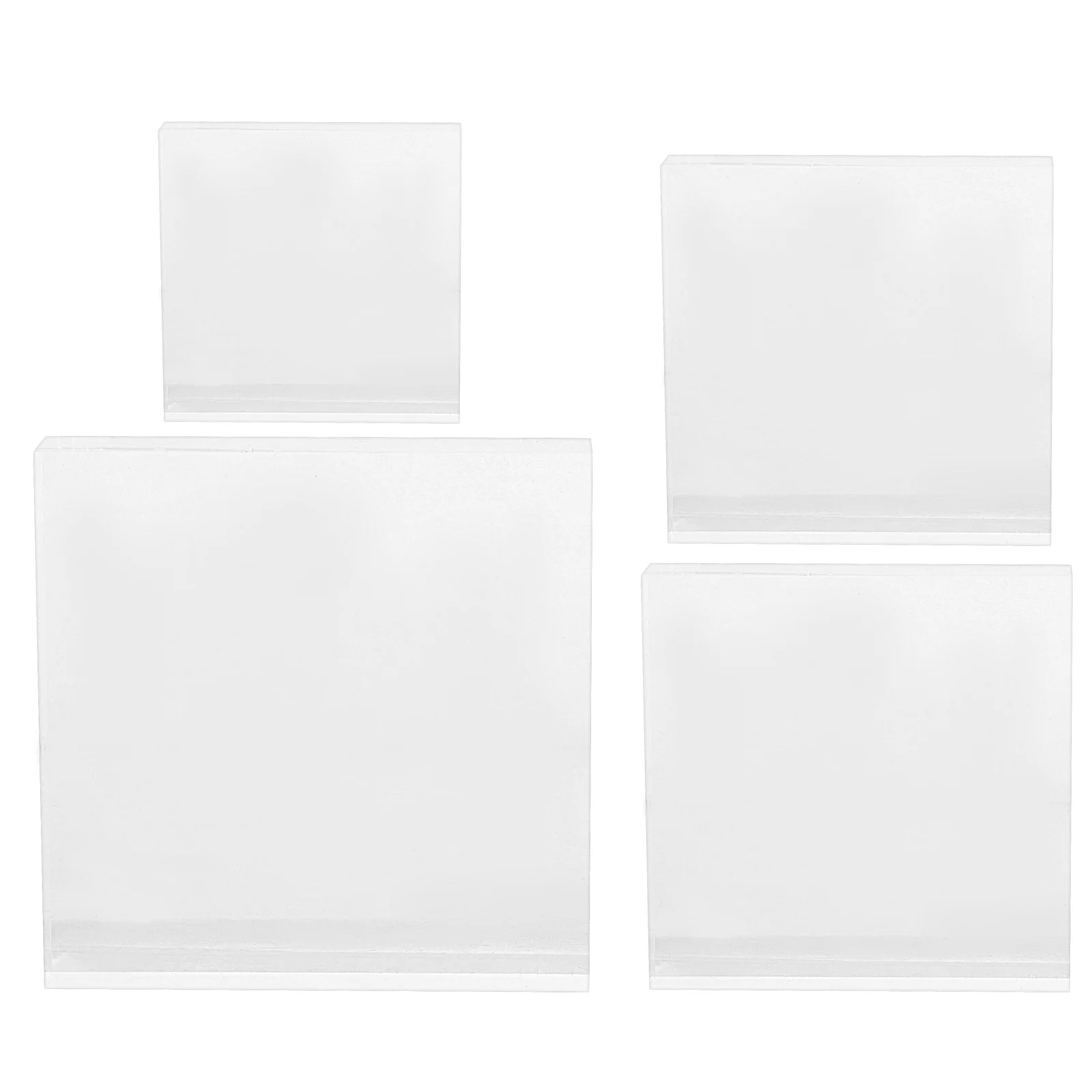 

4Pcs Clear Acrylic Jewelry Display Blocks Compact Size Necklace Earrings Bracelet Showcase Organizer Decorative Effect